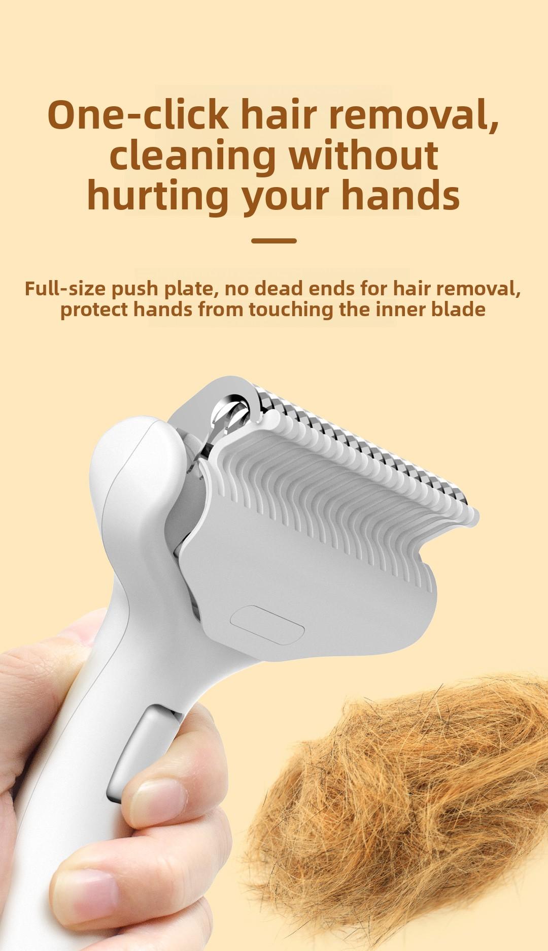 Self-Cleaning Pet Comb, One-Click Deshedding Brush for Cats & Dogs, Dematting Grooming Tool