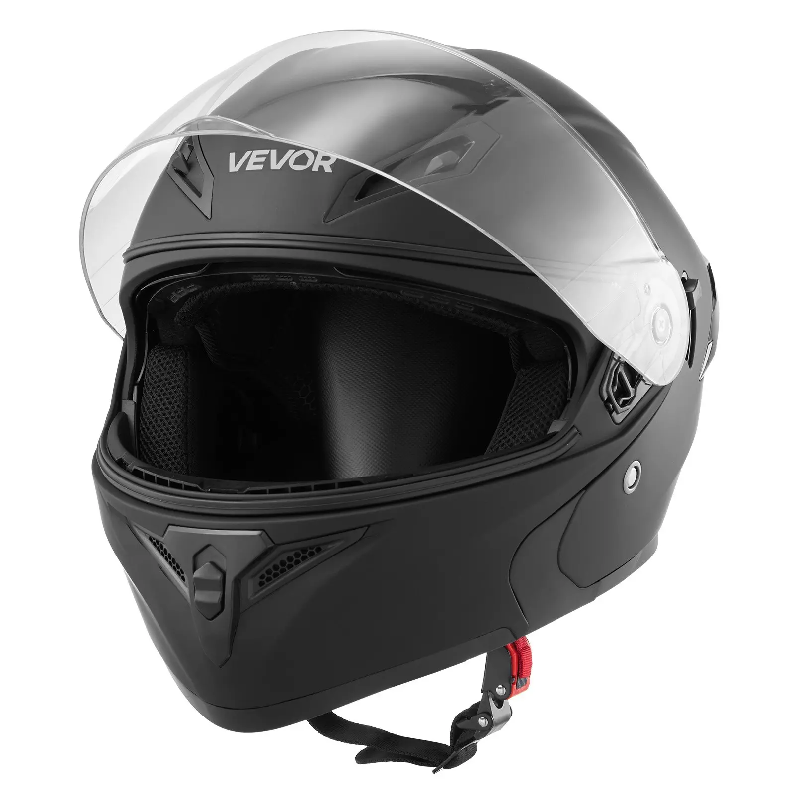 【DealsForYouDays】VEVOR Motorcycle Helmet, Modular, Adult Motocross Dirt Bike Helmet with Large Clear Visor, Comfortable Motorbike Racing Street with Detachable Liner for Men & Women, DOT Approved, (Matte Black, M)