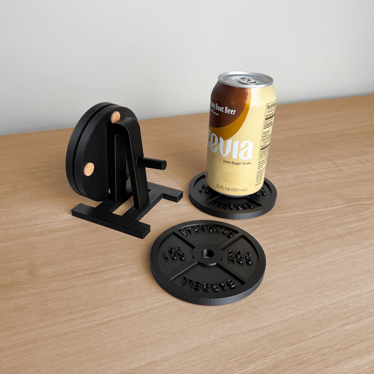 Weight Plate Coaster Set of 4 and Weight Rack Holder, Drink Coasters, Home Decor Gifts, Weight Plate Decoration, Weightlifting, Gym Decor, Fitness Decor, Christmas Gift