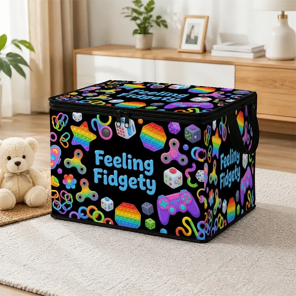 Fidget Toy Storage Box, Zipper Dustproof, Reinforced Handle, Large Capacity, Ideal for Halloween Decor, Christmas Gifts, Bedroom, Universal Use, Dustproof Organizers