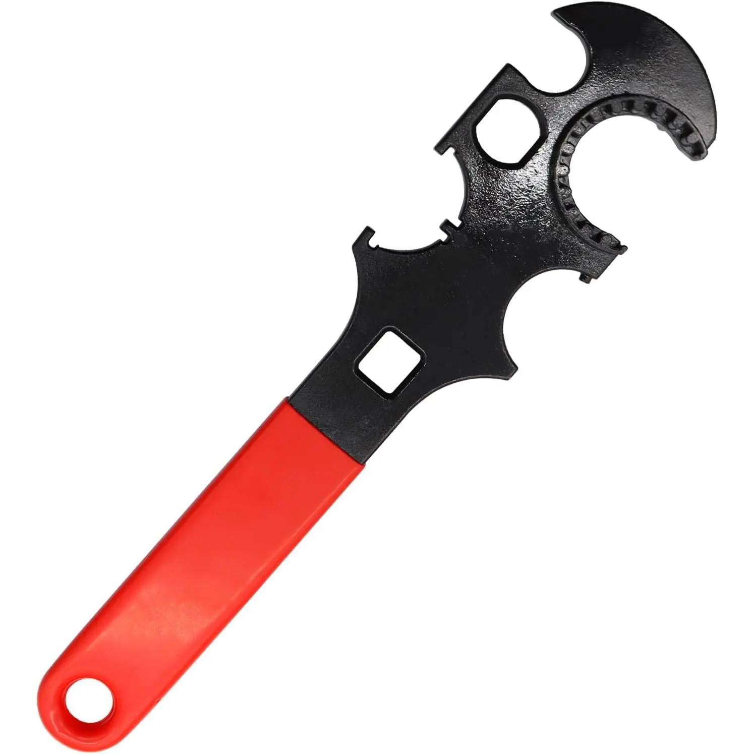 Multi-Function Armorer's Wrench, High-Carbon Steel Build, Non-Slip Rubber Grip, Torque Markings for Slotted Nuts, Corrosion-Resistant Automotive Tools for Household Repairs