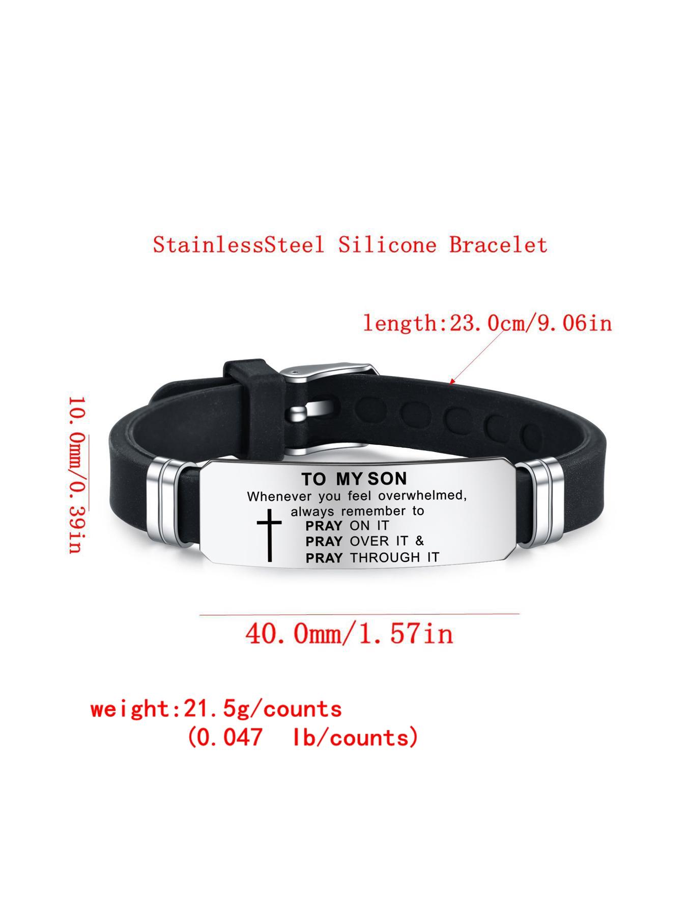 Stainless Steel Letter Pattern Buckle Decor Bracelet, Fashionable Bracelet for Men & Women, Trendy All-match & Exquisite Jewelry for Birthday Gift, Metal Bracelet