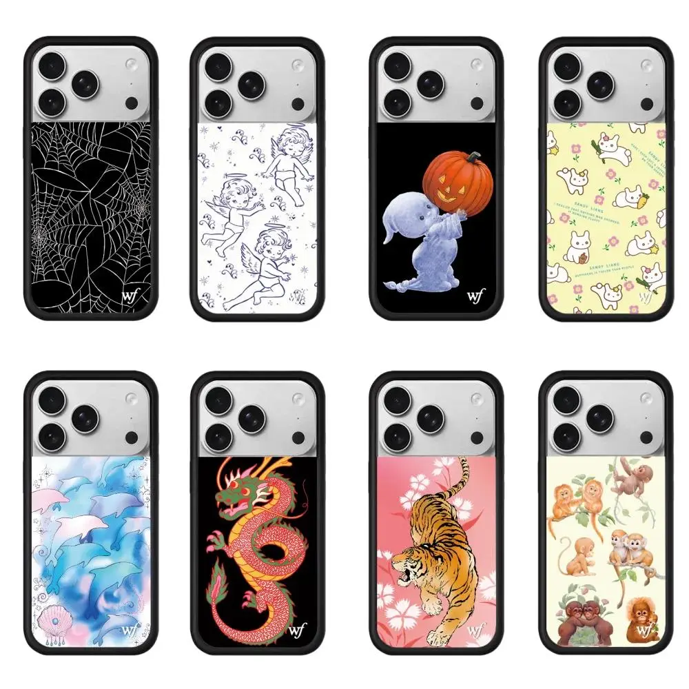 Halloween Theme 3D Wildflower Cartoon Prints Protective Shell for iPhone Series, Multi-Model Fit for iPhone 12,13,14,15,16 Plus,17 Pro Max, INS-Style Tiger Kitten Cute Phone Case, Accessories