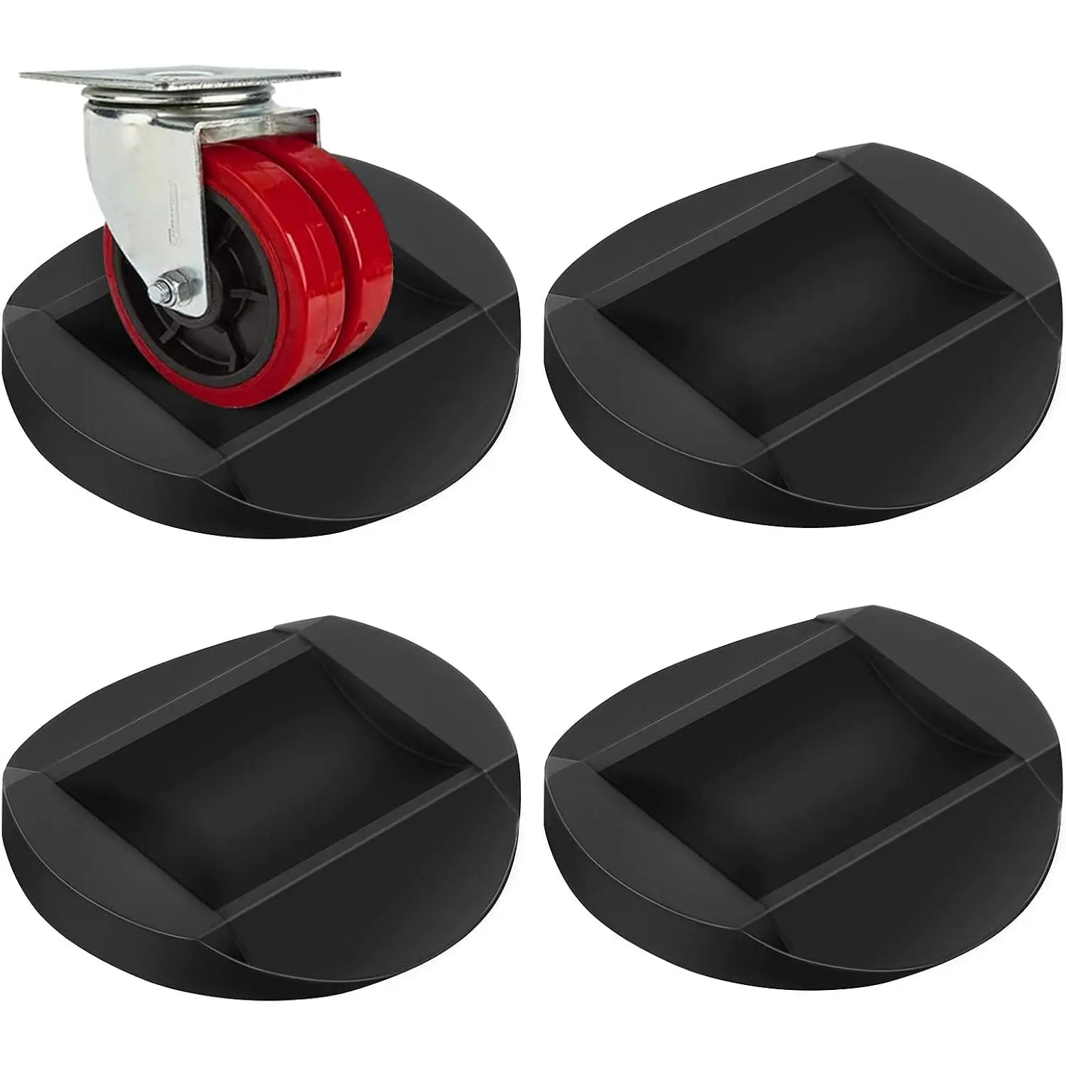 Furniture Stopper, 4 Pack 3"x3" Wheel Stoppers Bed Stoppers Furniture Caster Cups -  Solid Rubber Caster Cups Fits to  Floors & Wheels of Sofas, Beds, Chairs, Prevents