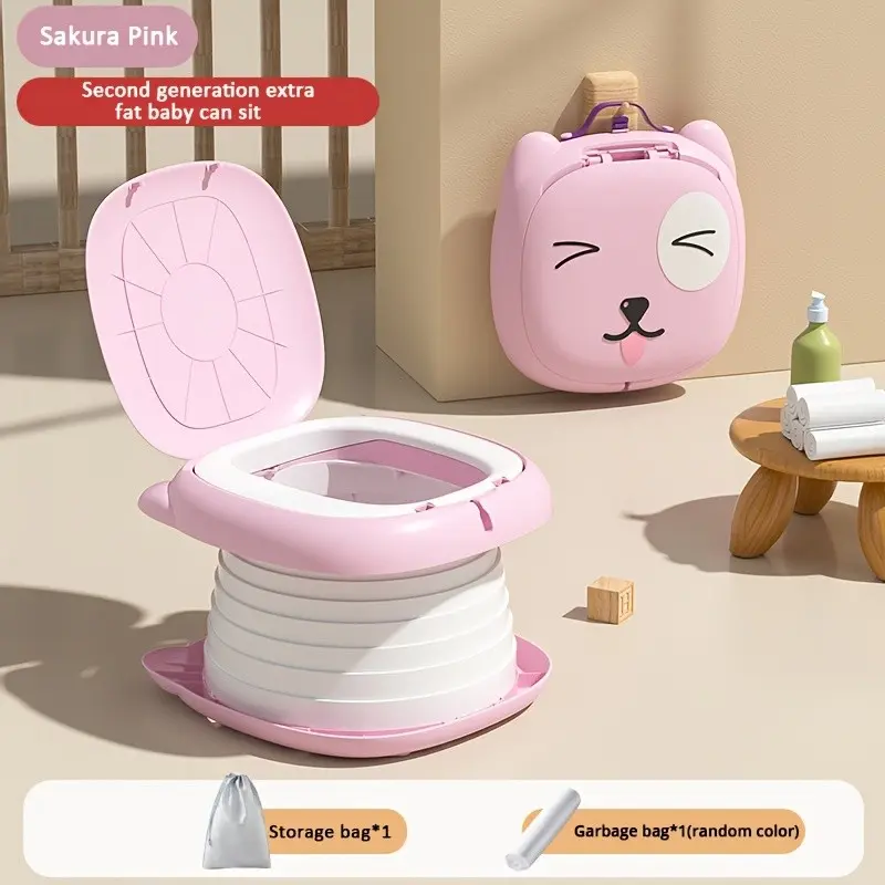 [Portable Foldable Toilet] Vehicle-Mounted Travel Toilet, Portable And Foldable Emergency Toilet, Baby Training Potty for Boys And Girls（with Storage bag, absorbent sand, garbage bag）