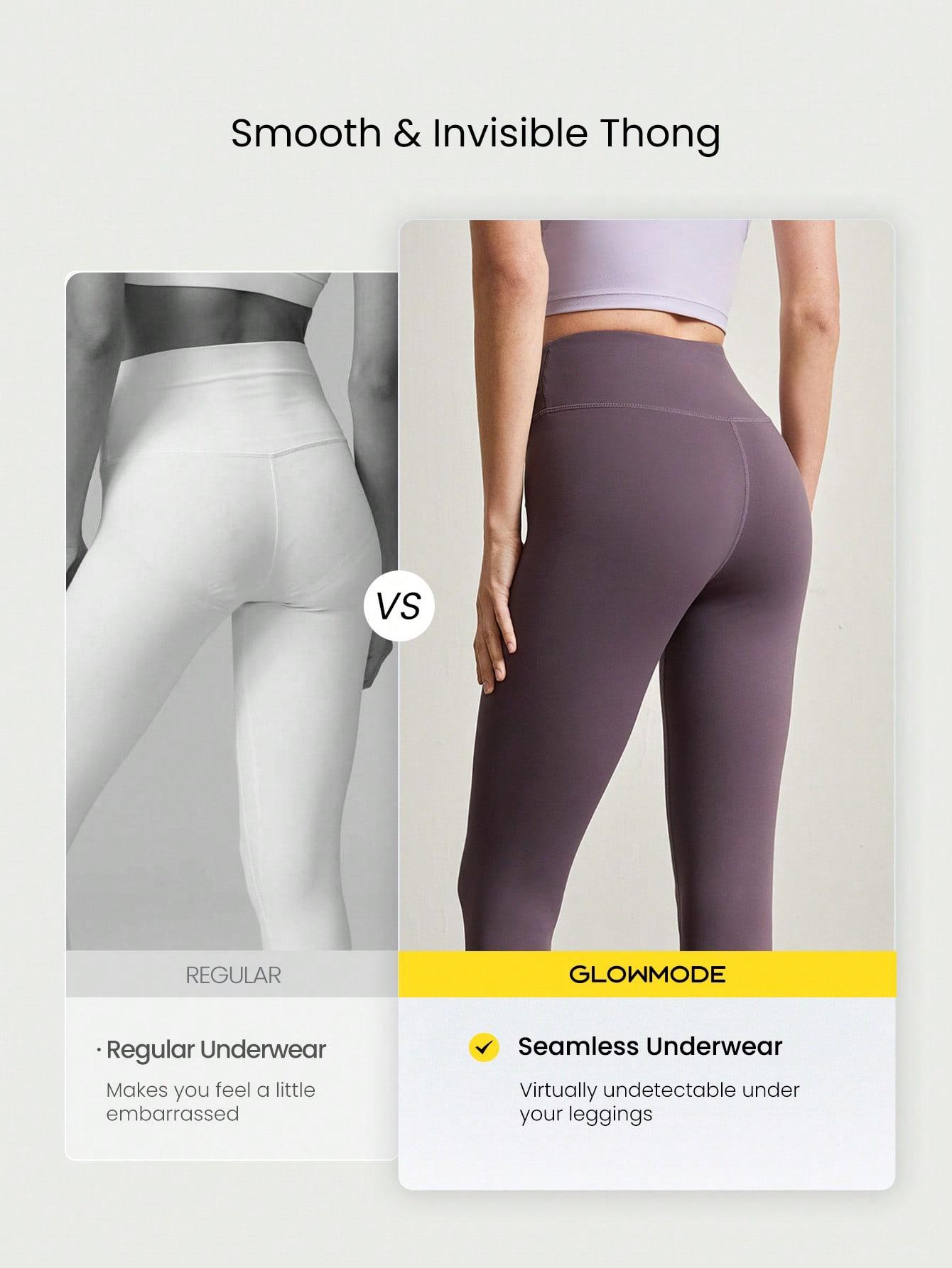 GLOWMODE 2-Pack Lightweight Invisible Flex Seamless Fit Mid-Rise Waist T-String No-Show Thong Underwear Daily Casual Wear