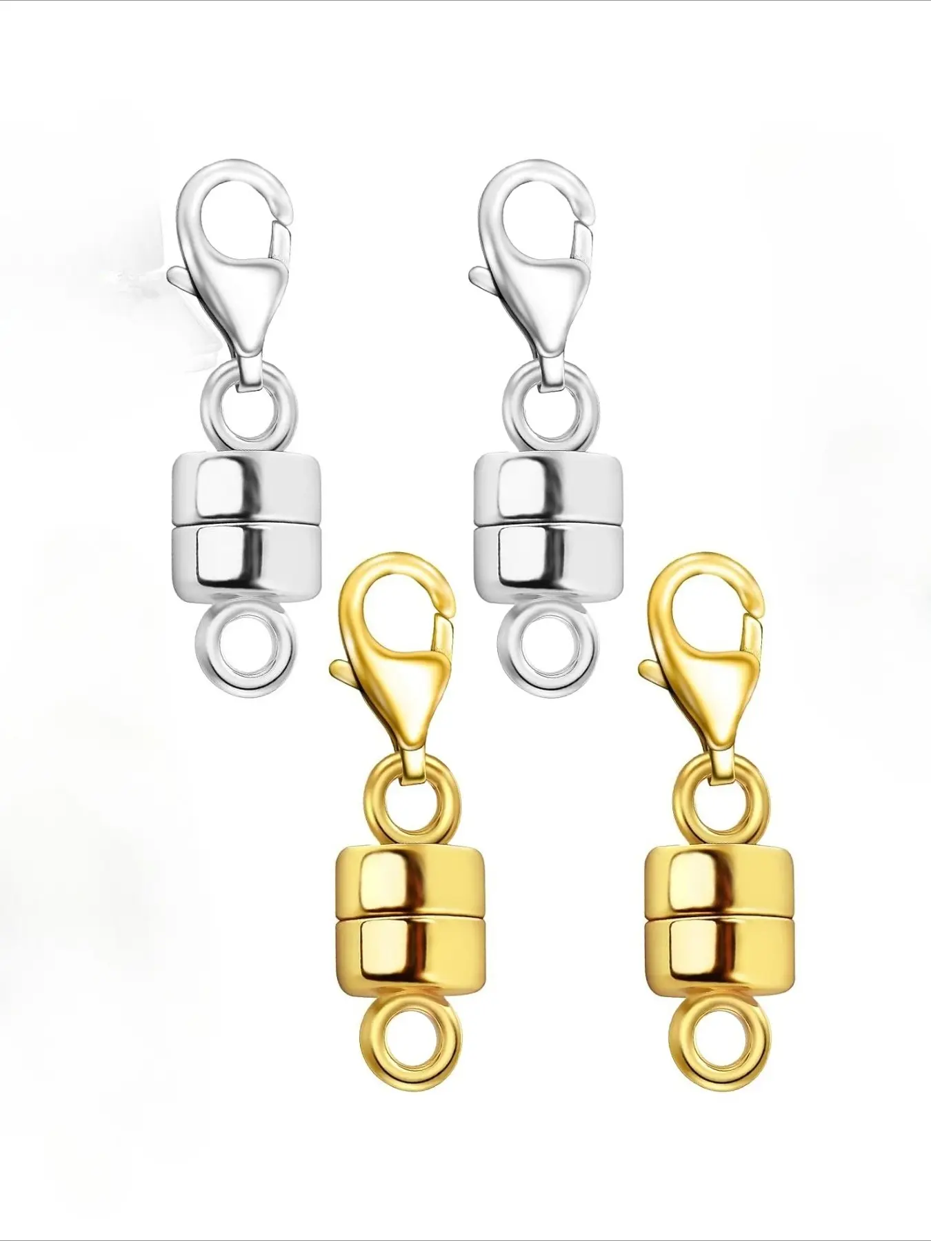 Magnetic Necklace Clasp with Lobster Clasp, Magnetic Jewelry Clasps for Necklace Extender Bracelet Closures