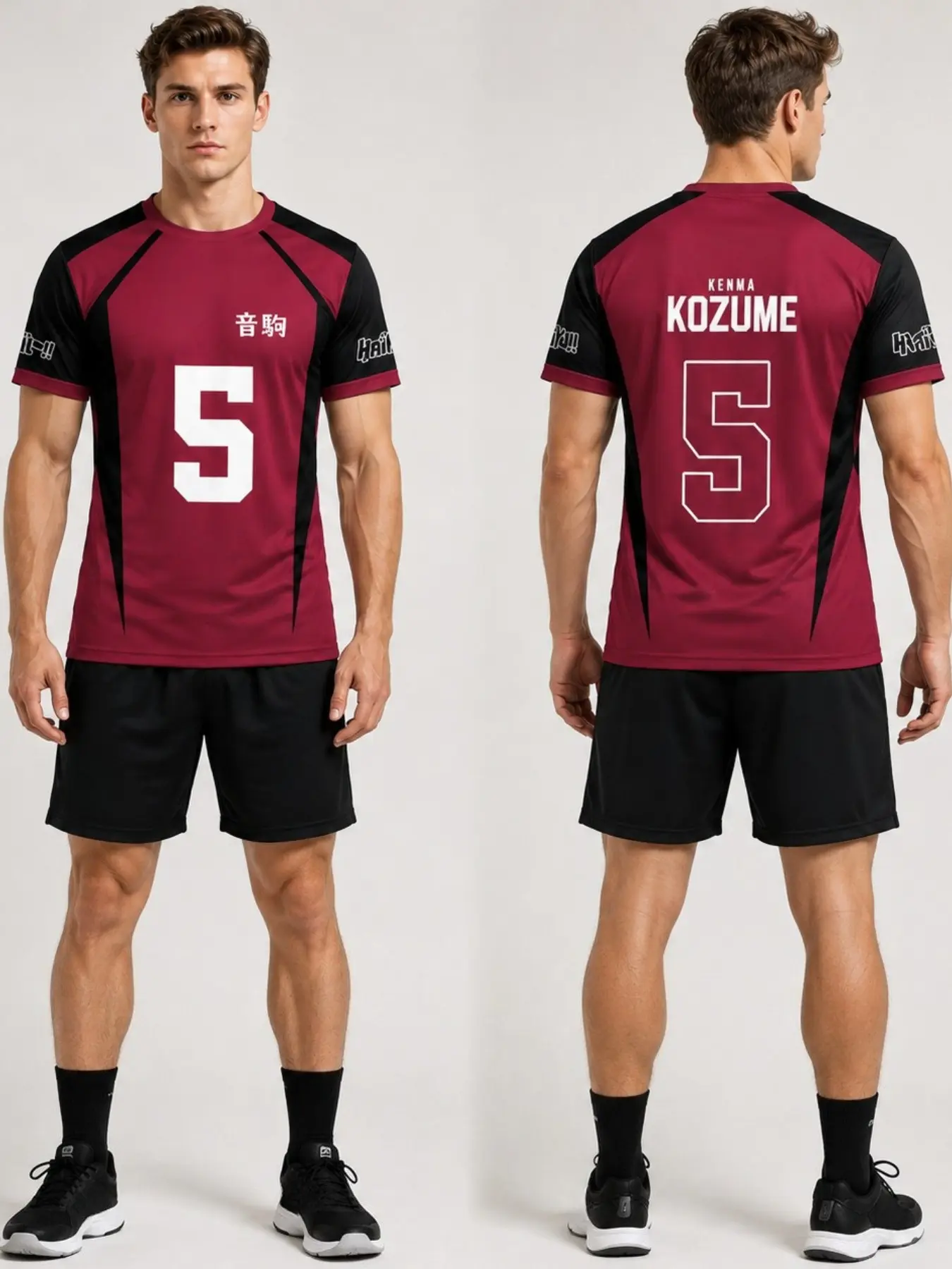 Anime Soccer Jersey T-Shirt, Role Play Costume, High School Volleyball Team Men's Sports Tee, Casual Loose-Fit All-Season Top