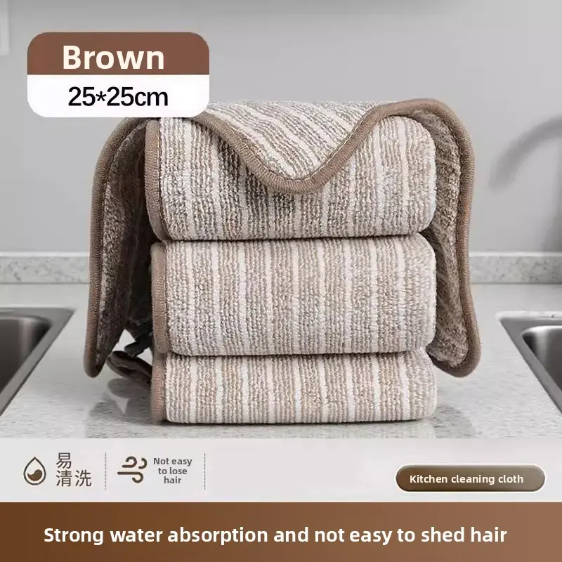 Household Kitchen Cleaning Cloths, Thickened Water-Absorbent, Lint-Free, Easy-to-Clean Wipes for Tables, Stoves, Dishes