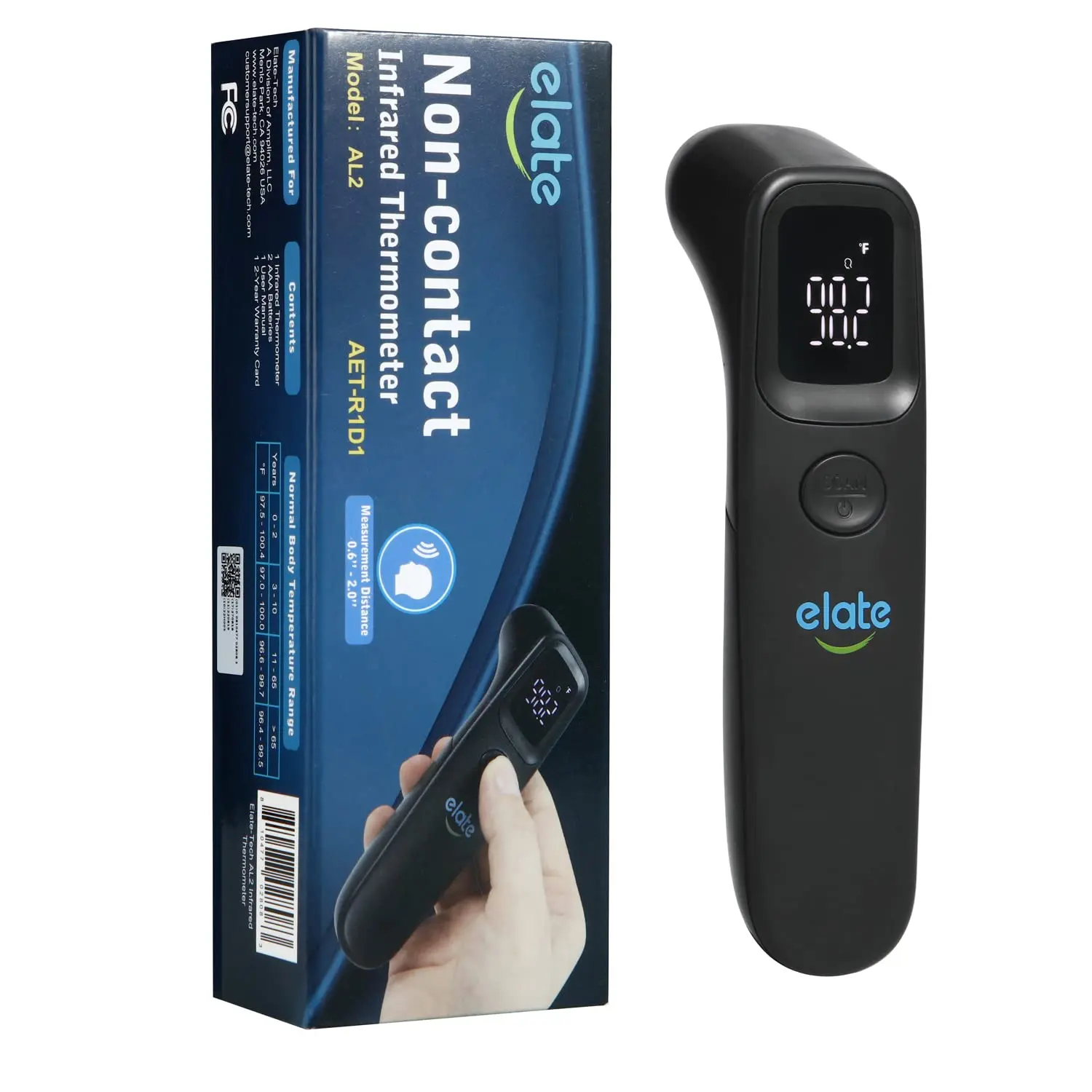 Medical Grade Non-Contact Forehead Thermometer for Adults and Kids, No-Touch Digital Infrared Thermometer for Infants/Newborns, Touchless Temporal Thermometer for Fever, Black