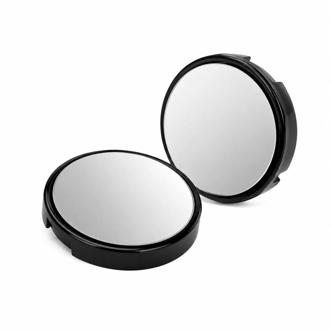 High-Definition 360-Degree Wide-Angle Round Convex Rearview Mirror Set—Two-Piece Glass Side Mirror Accessories with Durable Black Frame and Strong Self-Adhesive Mounting for Cars, SUVs, and Light Trucks