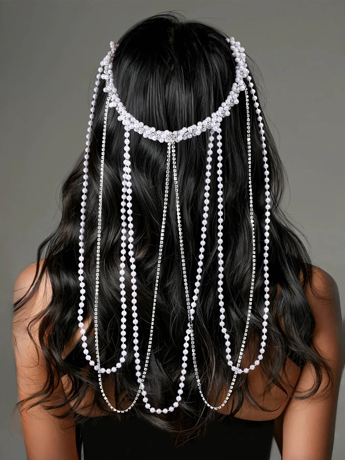 Elegant Pearl Fringe Beaded Headband, Wedding Bride Hair Accessory, Party Festival Gathering Ballroom Fashion Headwear