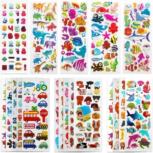 3D Stickers for Kids & Toddlers 500+ Puffy Stickers Variety Pack for Scrapbooking Bullet Journal Including Animal, Numbers, Fruits, Fish, Dinosaurs, Cars and More-