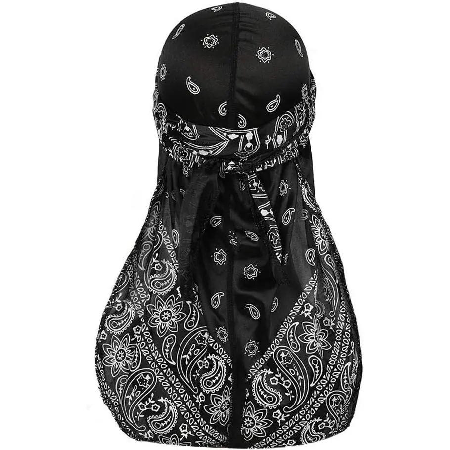Assorted Paisley Bandana Doo rag Cap Headwraps Men's Women's Silk Durag with Long Tail and Wide Straps for 360 Waves Assorted Paisley Bandana Doo rag Cap Headwraps Men's Women's Silk Durag with Long Tail and Wide Straps for 360 Waves