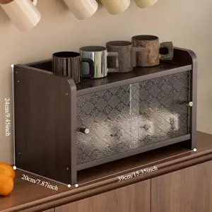 Modern Minimalist Desktop Cup Holder Rack, New Chinese Style Multi-Layer Tea Set Organizer, Elegant Tabletop Storage Shelf