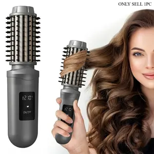 Three-In-One Wireless Hair Curler Comb, Portable Straightener, USB Type-C Charging, 3 Temperature Settings, Anti-Tangle Hair Styling Tool