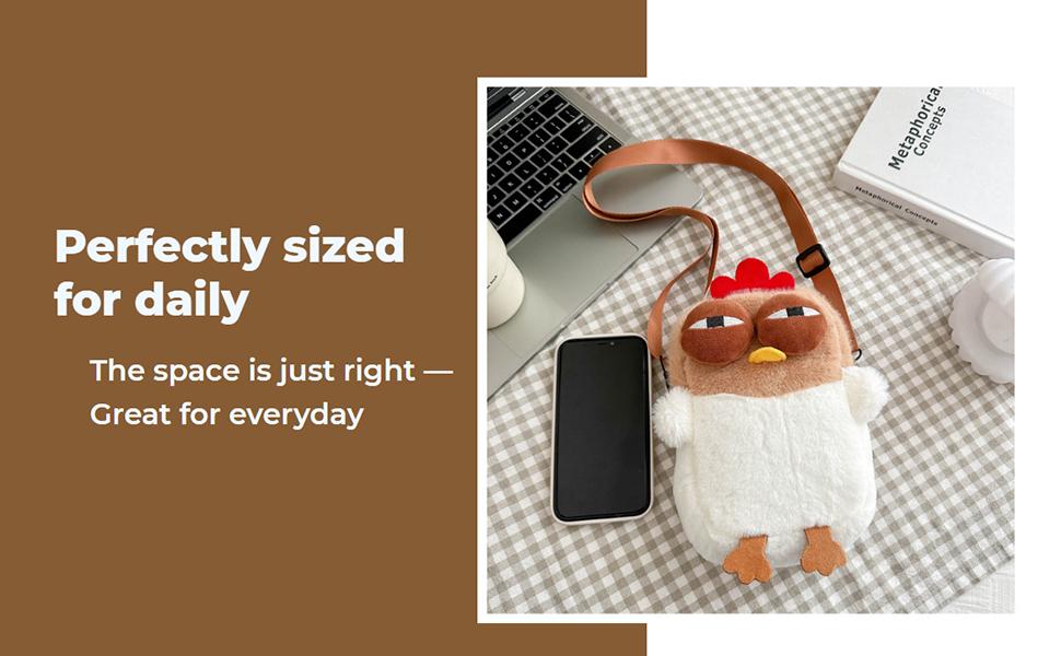 Cute Plush Chicken Purse Funny Chicken Shaped Wallet Purse for Girls Women Funny Shoulder Bag