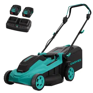 17" Cordless Lawn Mower 40V, 2x4.0Ah Battery & Dual Charger Included, Brushless Motor, 6-Height Adjustable, 2-in-1 Mulch/Bag, 40L Grass Box, Lightweight Push Mower for Small Medium Yards