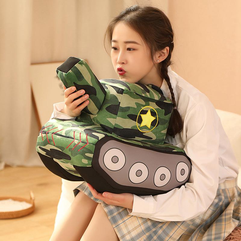 New  creative Tank Car Plush Dolls Simulation Peluche Toys Novelty Plush Toys Stuffed Soft Pillow   Birthday Gift For Boys Kids