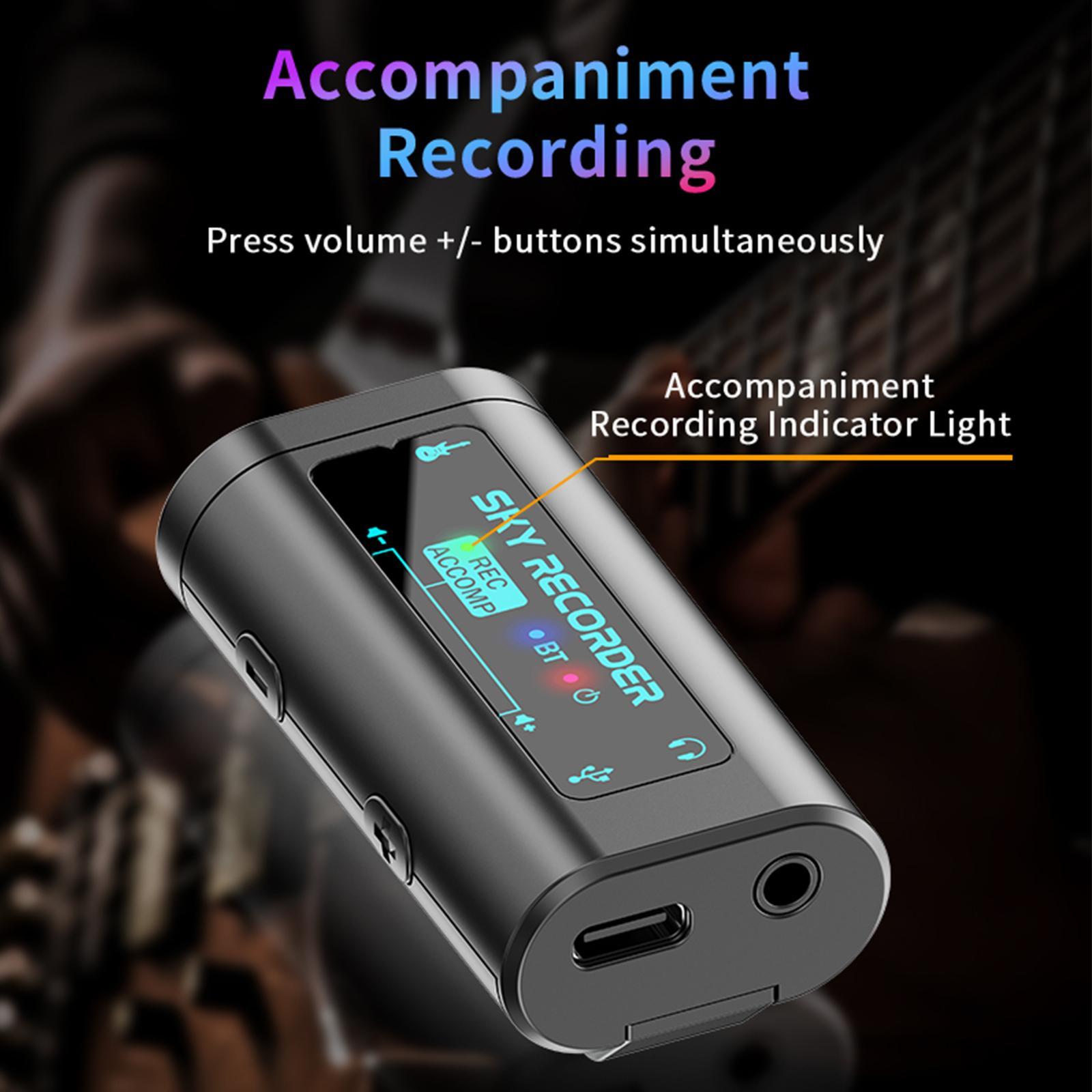 Guitar Audio Interface, Pocket Internal Recording Sound Card with Type-C for Live Streaming by iPad, iPhone, Android, PC Plug and Laptop Plug & Play