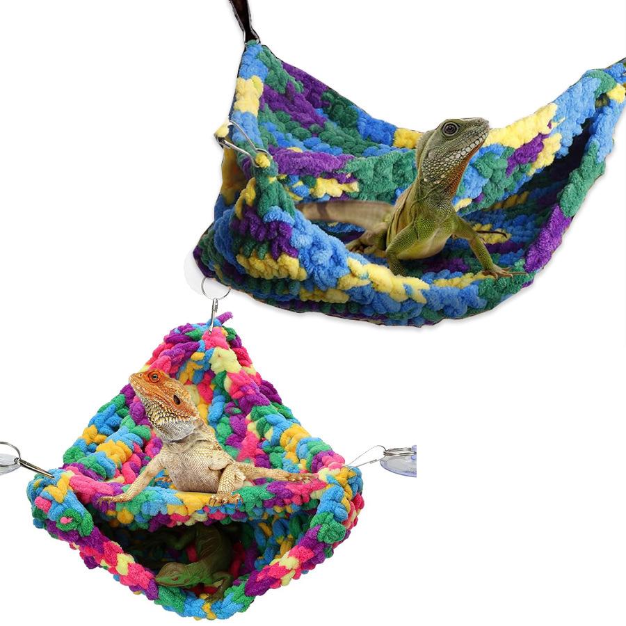 Triangular Soft Hammock for Reptiles & Birds, Lizard Gecko Parrot Hanging Bed, Small Pet Swing Cot for Cage Terrarium, Comfy Resting Spot for Bearded Dragon Leopard Gecko Budgie Triangular Soft Hammock for Reptiles & Birds, Lizard Gecko Parrot Hanging Bed, Small Pet Swing Cot for Cage Terrarium, Comfy Resting Spot for Bearded Dragon Leopard Gecko Budgie