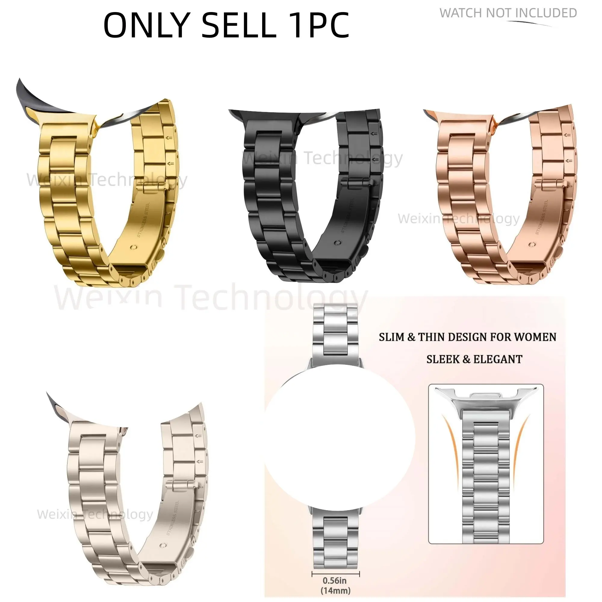 Suitable for Galaxy Watch 8 Classic 46mm/Galaxy Watch 8 40mm 44mm Stainless Steel Strap 46mm Adjustable Strap, Solid Metal Replacement Strap, Smart Watch Straps, Smartwatch Strap, Smartwatch Accessories