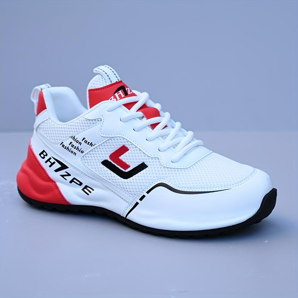 UYCEKK Men's Summer Breathable Mesh Shoes, White Casual Lightweight Comfortable Sports Training Running Shoes, Trendy