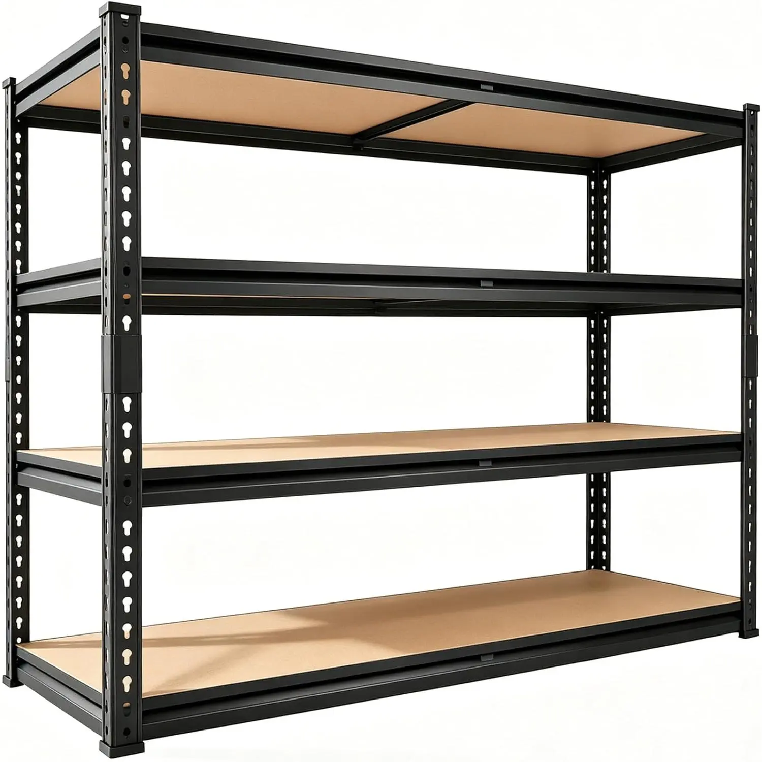 48" W Heavy Duty Garage Storage Shelves, 4 Tier Adjustable Metal Shelving Units, 2560 LBS Capacity, 48" W x 24" D x 60" H Utility Rack Shelf for Warehouse Basement Pantry Kitchen