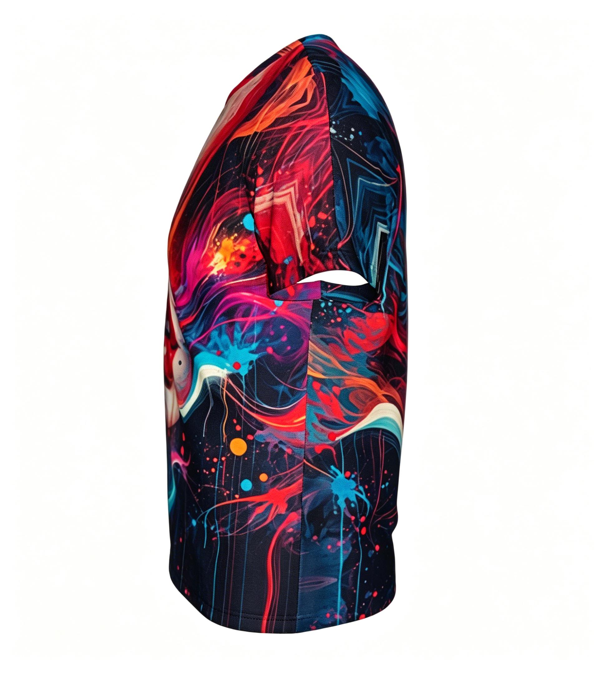 Abstract Art of Colorful Flame Lips Summer Full-Print Short-Sleeve 3D Printed T-Shirt Unisex Outdoor Comfortable Top Party Clothes Couple Pattern Gift for Friends