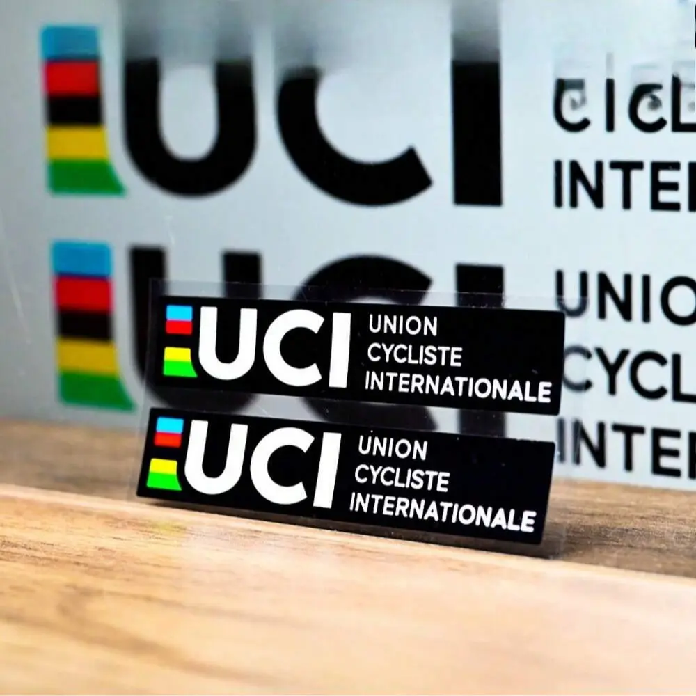 2-Pack Uci Approved Bike Stickers, Waterproof Sunscreen Decorative Decals, Frame Scratch Protection, Pet Material, Multi-Color, Ideal for Cyclists
