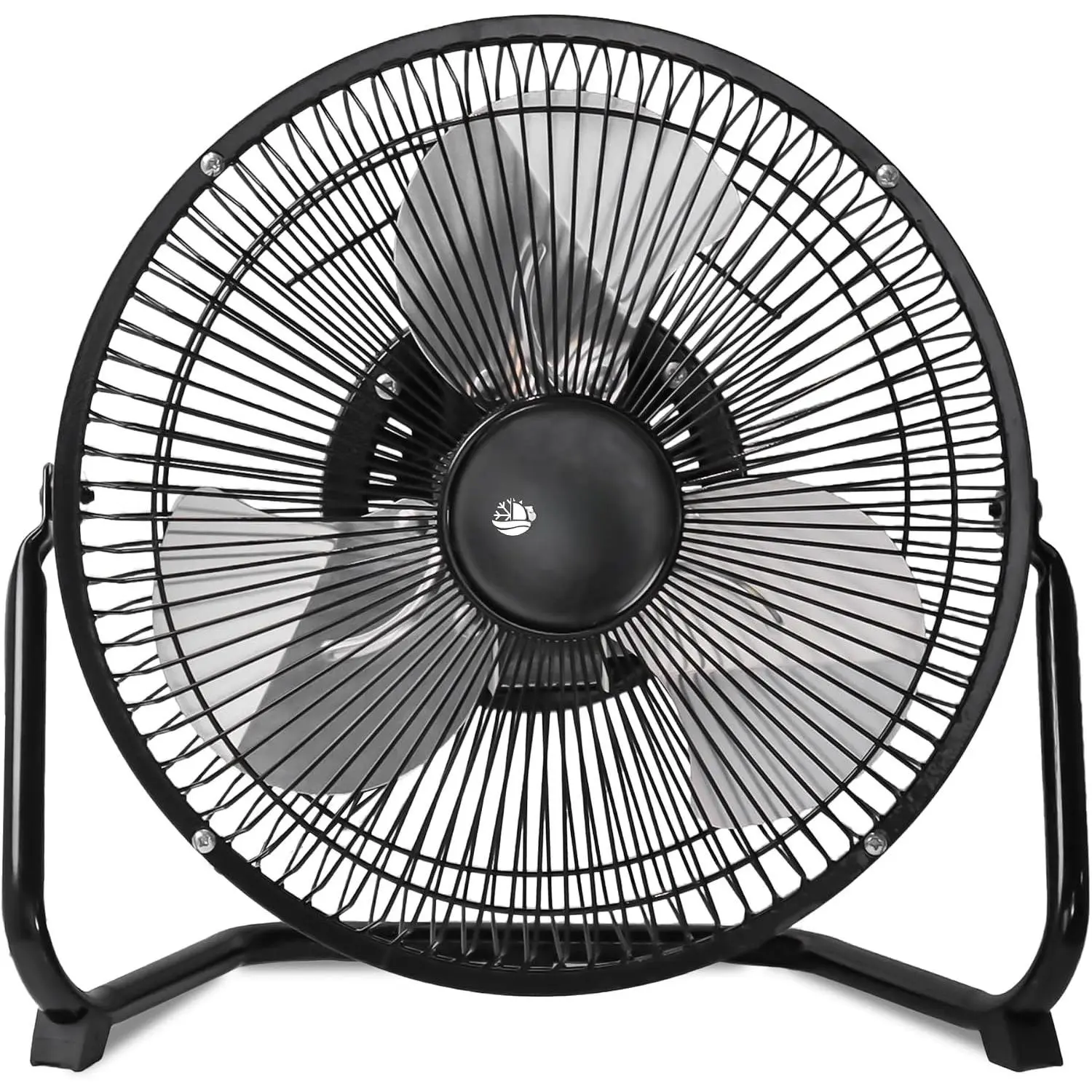 9 Inch Metal Floor Fan with Upgraded Airflow, Black | 3-Speed Portable Cradle Floor Fan, 180° Adjustable Tilt,  for Workshop, , Office