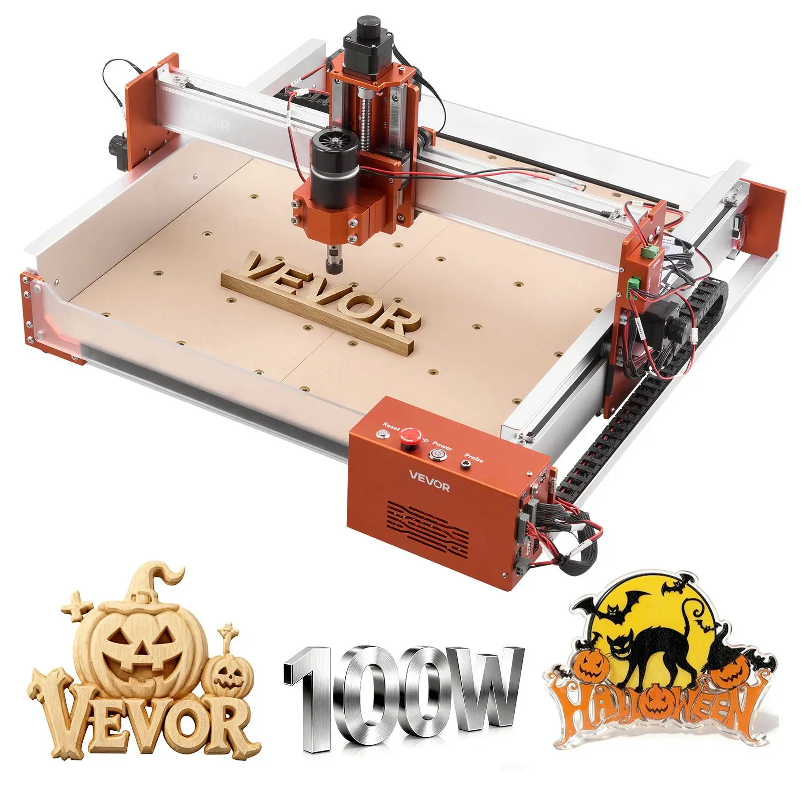 【DealsForYouDays】VEVOR CNC Router Machine, 100W Spindle, 3-Axis Wood Engraving Milling Machine, with 15.75x 15.75x 3.74 in Working Area, Linear Rail, Aluminum Alloy Structure, for Wood Acrylic Carving Cutting