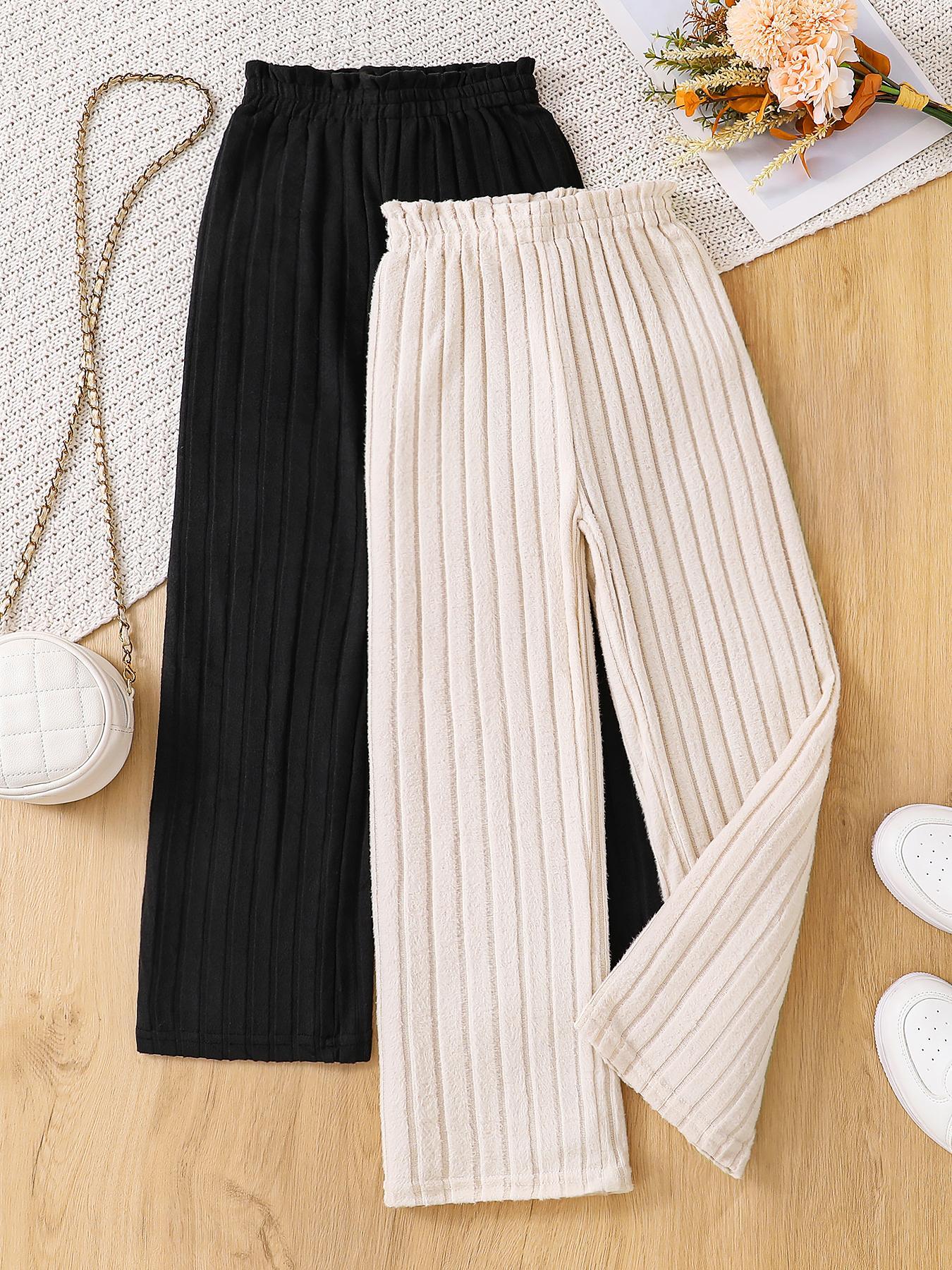 Girl's Solid Color Pants, Casual Comfy Trousers for Daily Outdoor Wear, Kids Bottoms for Spring & Fall, Casual Comfy Sweatpants