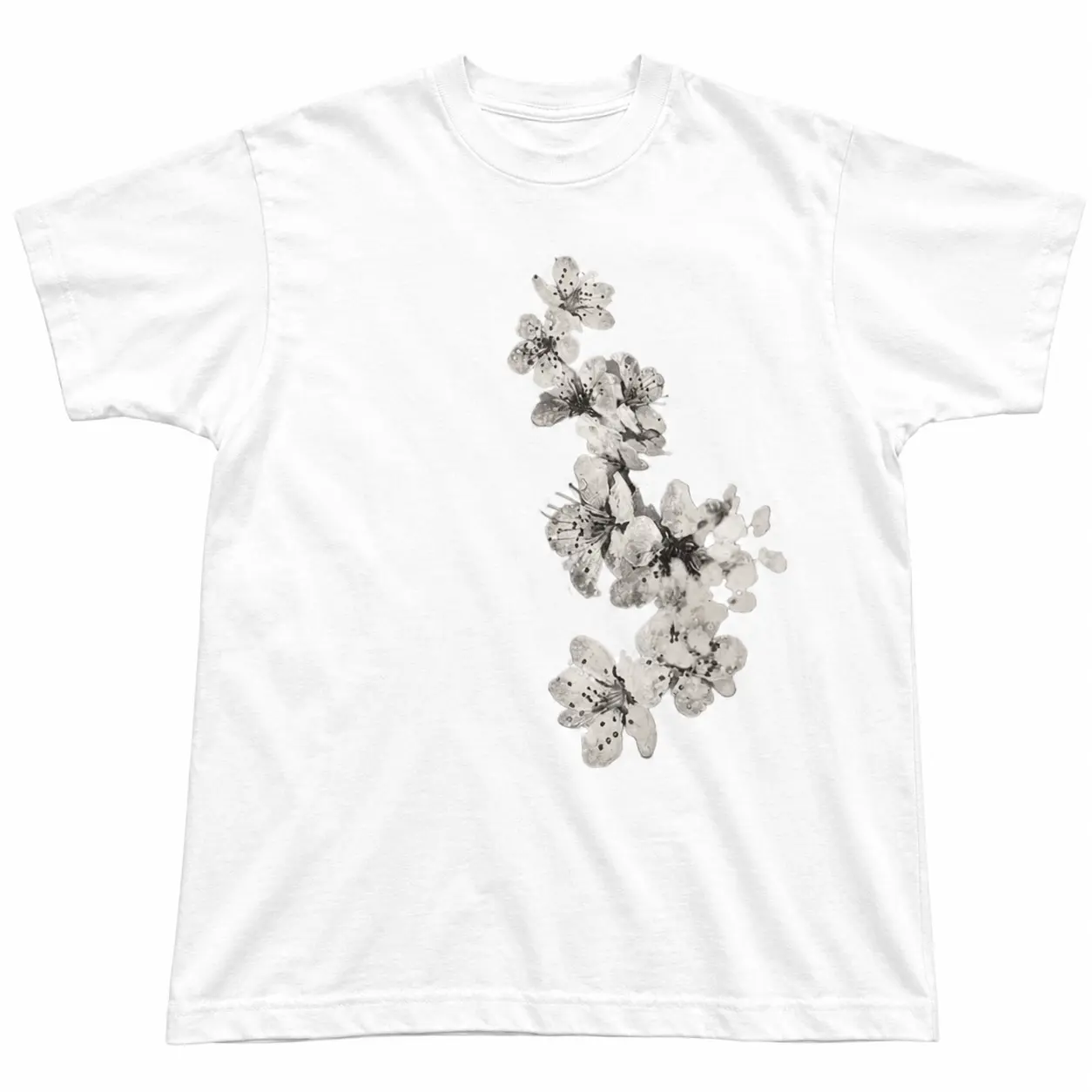 The White Blossom Graphic T-Shirt, Floral Print Tee, Botanical Flower Shirt, Minimal Nature Tee, Cottagecore Aesthetic Shirt