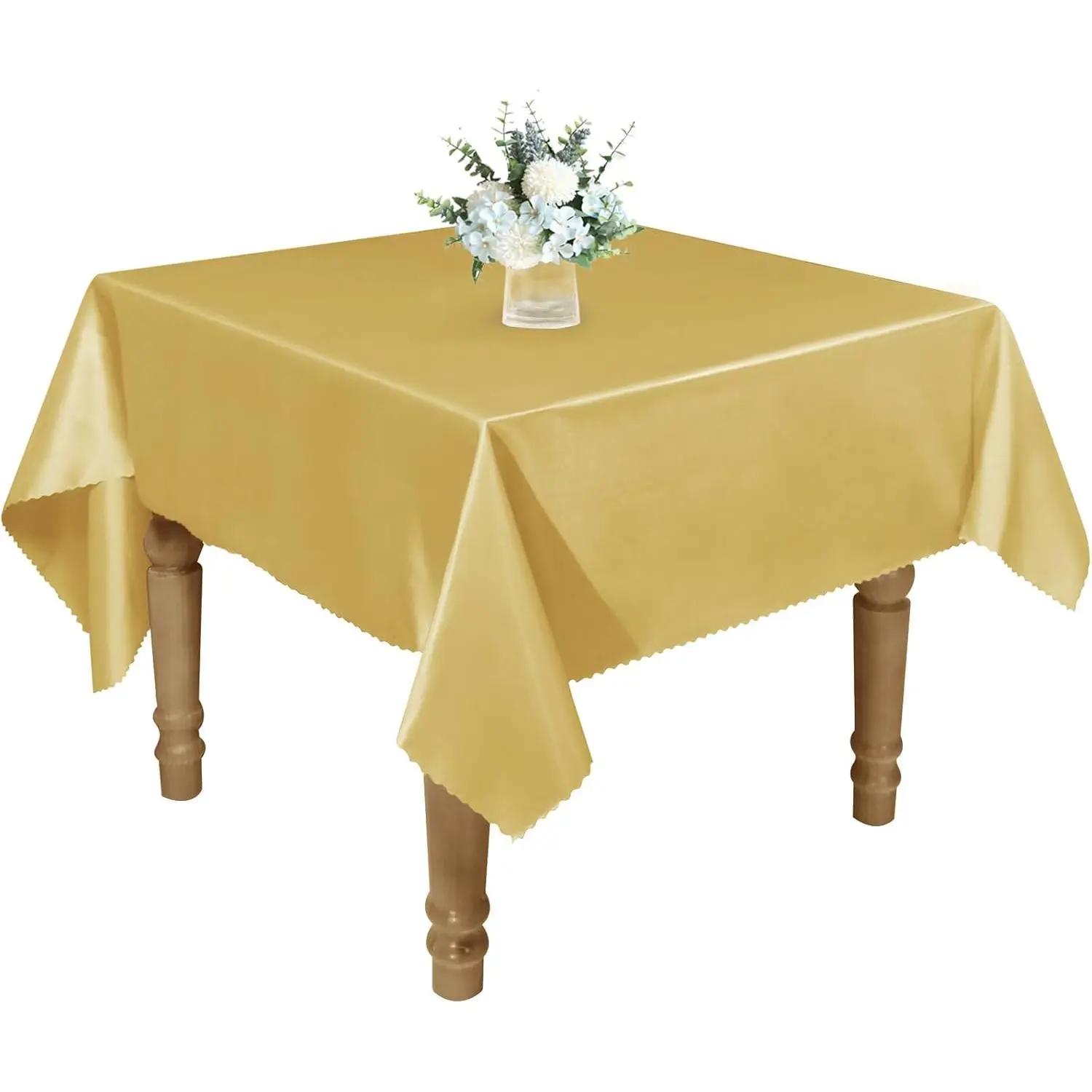 1 Pack 54 x 54 Inch Square Tablecloth,  Satin Tablecloth, Silky Square Table Cloth, Bright Sooth Satin Table Cover for Wedding, Banquet, Party Dinning Decoration