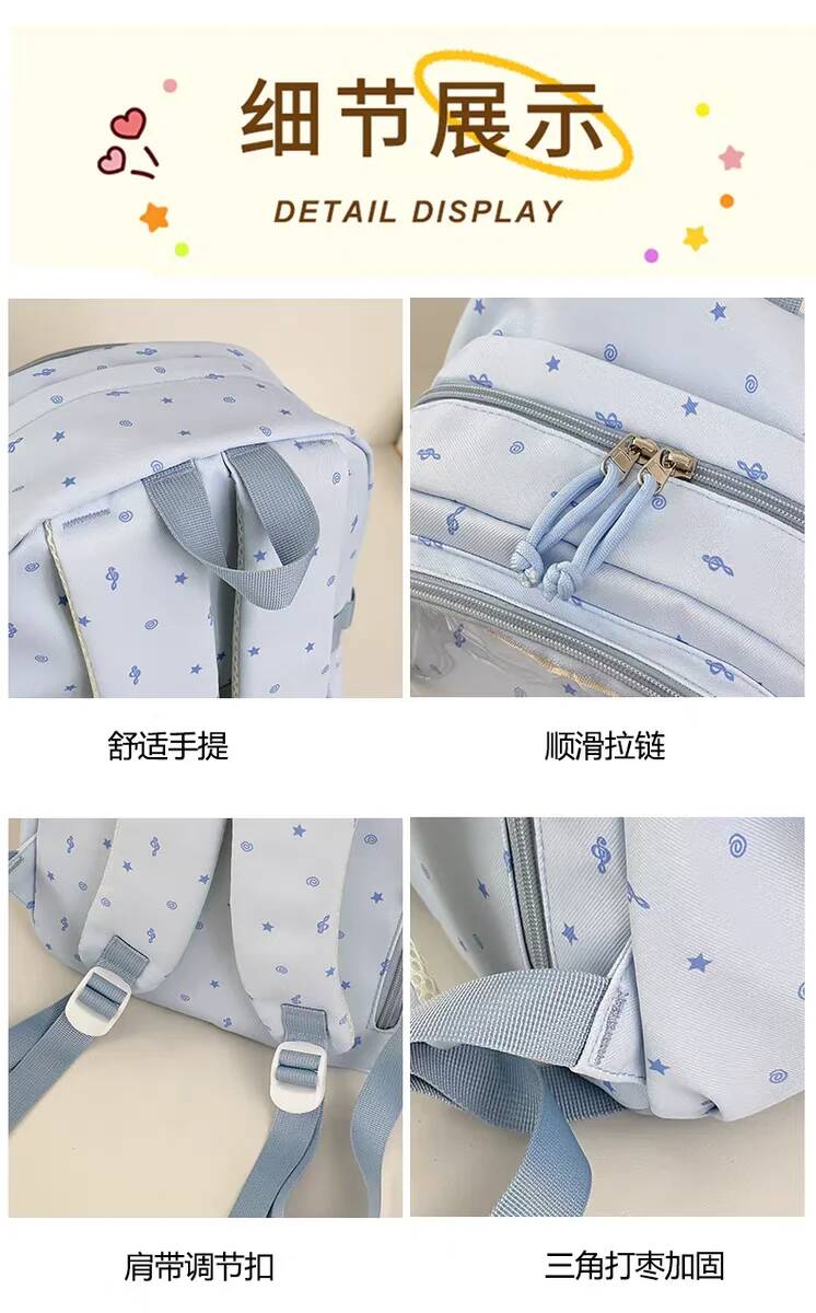 New Y2K Cute Ita Backpack Large Capacity Commute Rucksack Girl Transparent DIY Display Knapsack Outdoor Fashion Travel Schoolbag