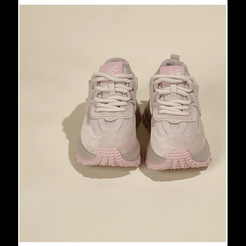 2026 Trend pink shoes - Women's thick-soled fashion shoes, new spring dad shoes, lightweight, classic and versatile sneakers, comfortable antibacterial Girl Trainer