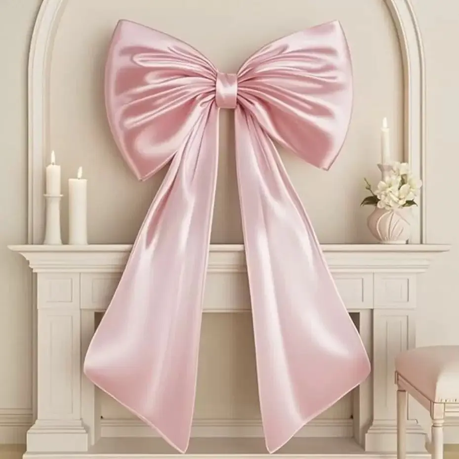 Extra-large bow-shaped birthday party, wedding, event decoration for new marriage, background wall for rooms, atmosphere-enhancing ornaments for fireplace, doors, windows and walls, Wall Backdrop