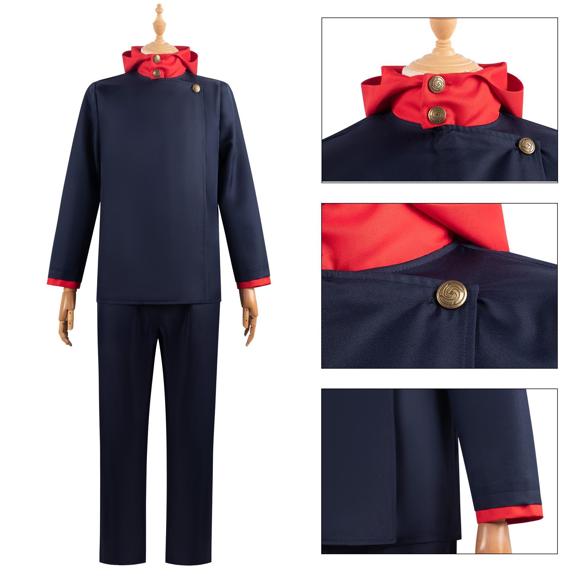 Itadori Yuji cosplay costume Inumaki Toge/Fushiguro Megumi Cosplay Include Uniform Pants for Anime Comic Con wig
