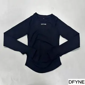 DFYNE Seamless Long Sleeve Top, High Stretch Breathable Slim Fit Yoga & Fitness Shirt