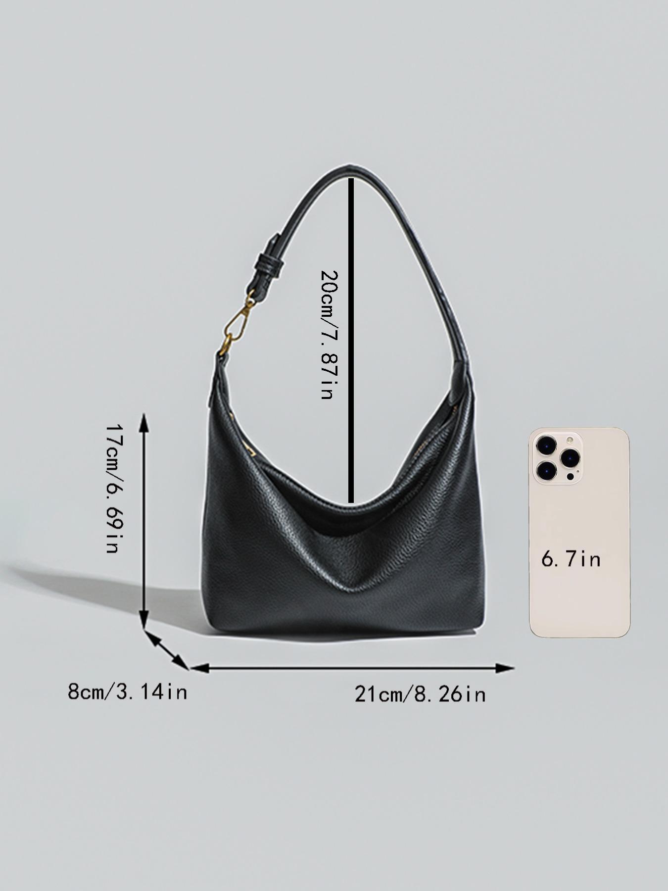 Women's Solid Color Shoulder Bag, Fashionable Large Capacity Crossbody Bag for Daily Used, Casual Trendy Versatile High-quality Daily Commuting Bag, Elegant Commuter Bag