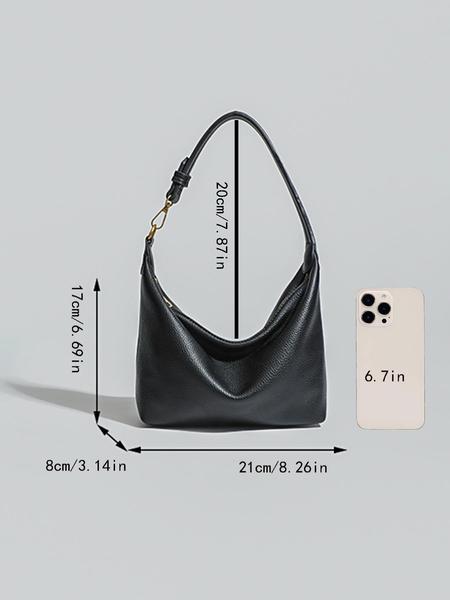 Women's Solid Color Shoulder Bag, Fashionable Large Capacity Crossbody Bag for Daily Used, Casual Trendy Versatile High-quality Daily Commuting Bag, Elegant Commuter Bag