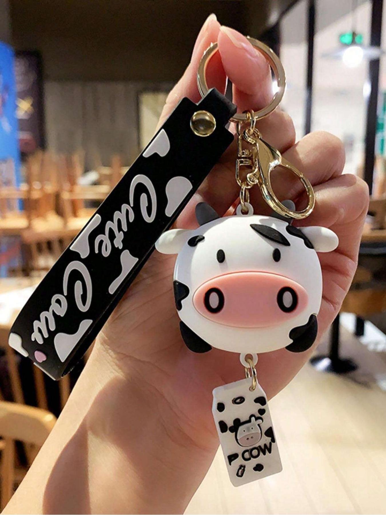 Cute Cartoon Cow Design Keychain, Animal Shaped Keychain for Car Key, Keychain for Bags, Keychain Pendant, Fashion Accessories for Women & Men, Trendy All-match & Exquisite Keychain for Birthday Gift