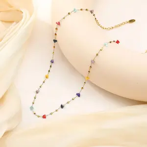 [Colorful Starry Sky] French Original Design Necklace: Long Chain, Elegant Beauty