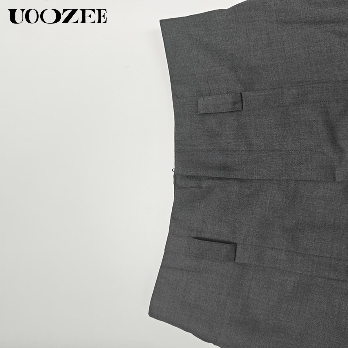 UOOZEE Women's Loose Wide Pants High-Waisted Pleated Split-Front Pants Trousers No belt Bottom Fitted Womenswear Basic pants women work outfits women interview outfits