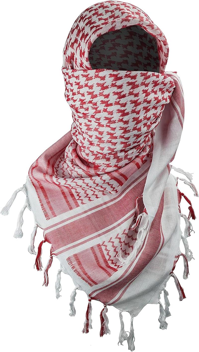 Luxns Military Shemagh Tactical Desert Scarf / 100% Cotton Keffiyeh Scarf Wrap for Men And Women
