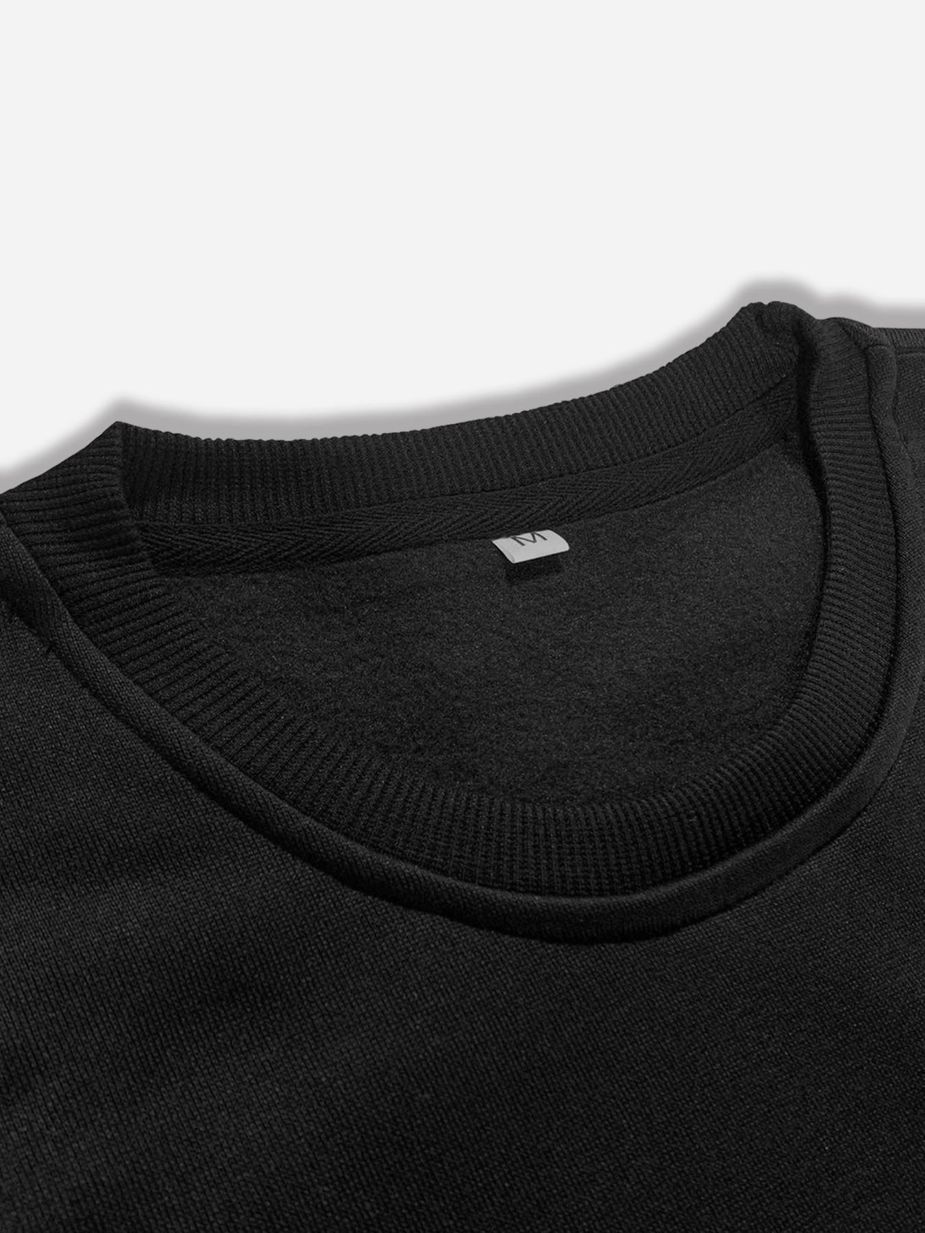 Women’s Black Oversized Sweatshirt, Womenswear - Stranger Things Graphic (Upside Down Elements), Casual Everyday Streetwear. Soft Fabric—For Female Enthusiasts