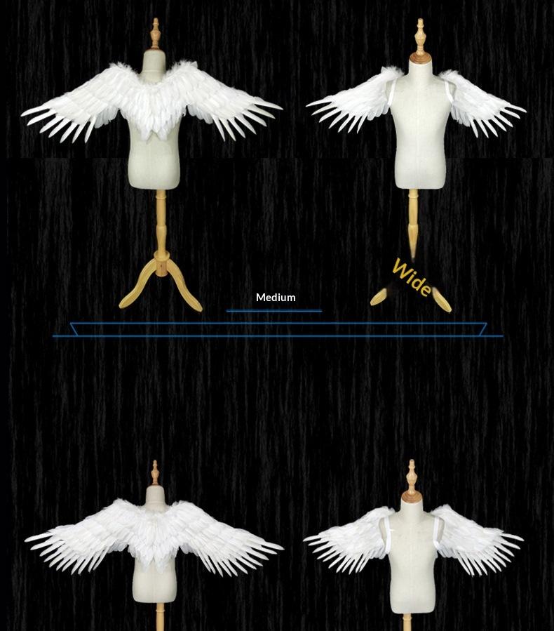 Angel Wings White Feather Swallow-Shaped for Adult Children Halloween Props Bride Flower Girl Costume Party Accessories
