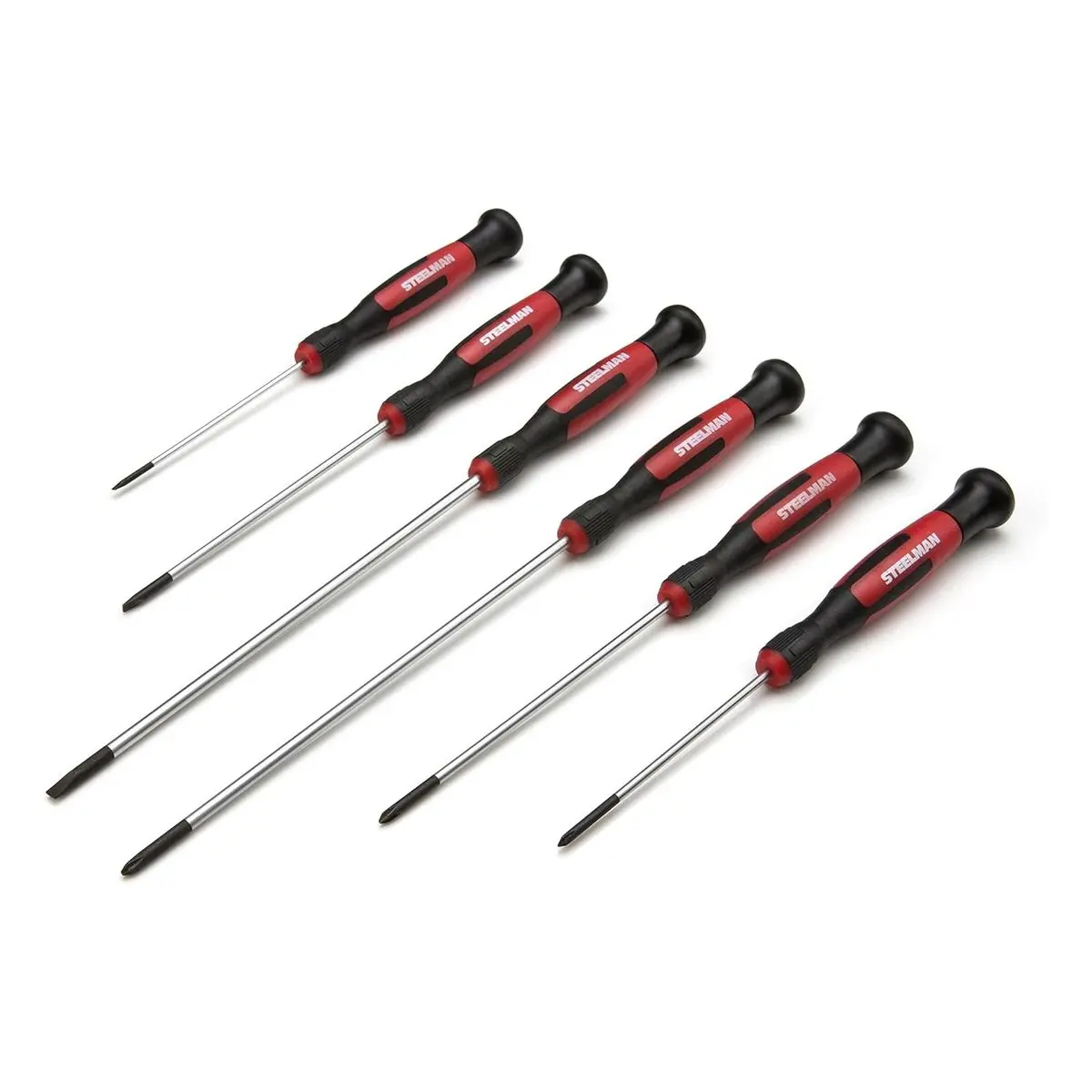 6-PIECE Long Electronics Screwdriver Set, Precision Steel Shaft, Slotted/phillips Sizes, Swivel-head, Magnetic Tips for Electronics Repair