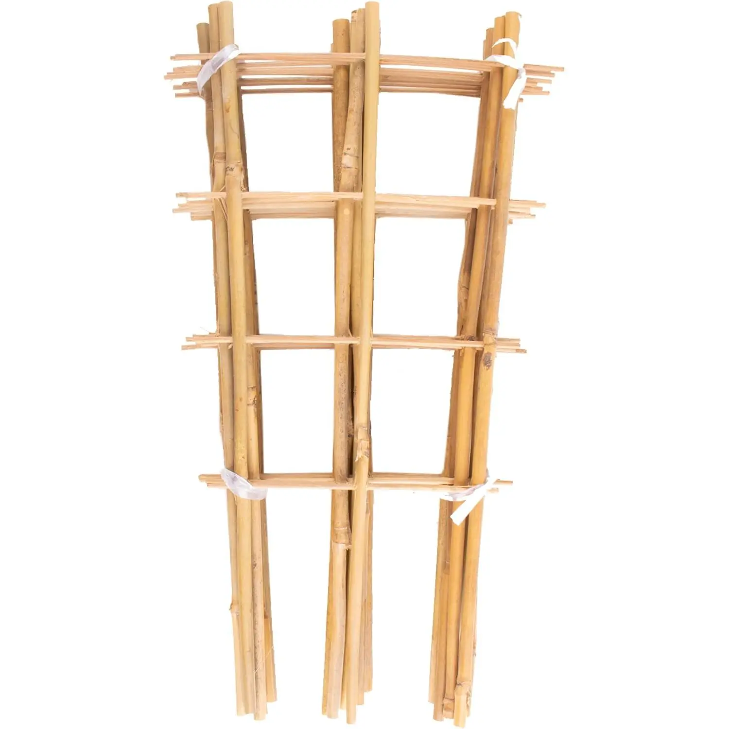 10 Pack Bamboo Trellis for Climbing Plants 16" Natural Garden Ladder Trellis, Fan-Shaped Plant Support Trellis for Potted Plant Decor